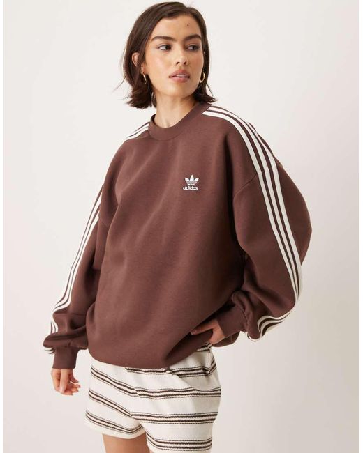 Adidas Originals Brown Adicolor 3 Stripe Sweatshirt