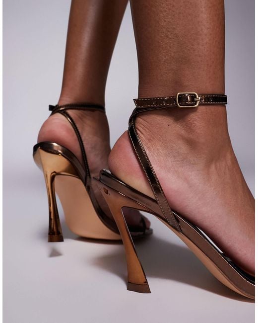 Public Desire Brown Thrill Ride Barely There Heeled Sandals