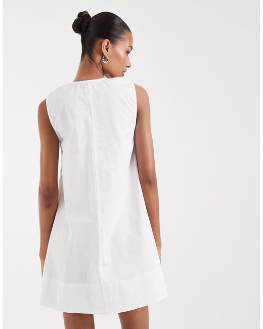 BRONZE SNAKE White Sydney Smock Mini Dress