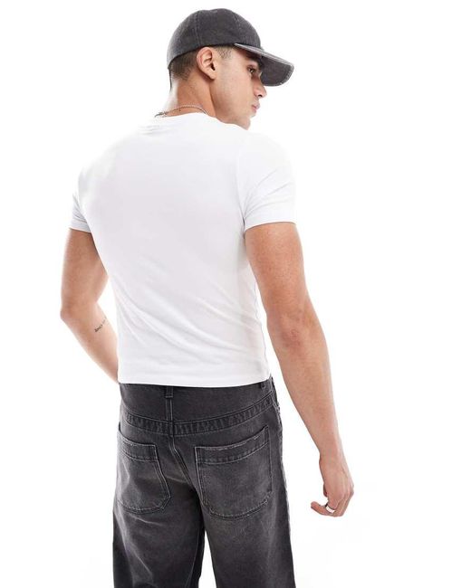 ASOS White Muscle Fit T-shirt for men