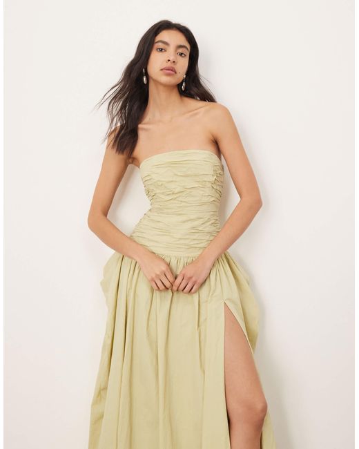 ARRANGE Natural – trägerloses midikleid