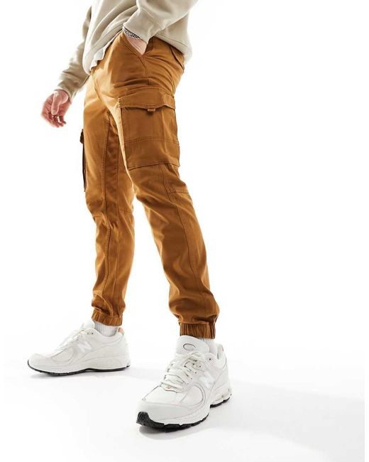 Jack & Jones White Intelligence Cuffed Cargo Trouser for men