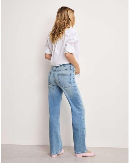 GOOD AMERICAN Blue Soft Tech Good True Straight Jeans