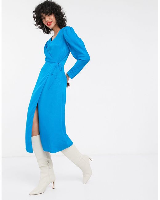 & other stories midi wrap dress