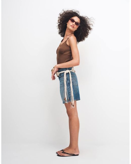 Levi's Blue High Waist Baggy Denim Shorts