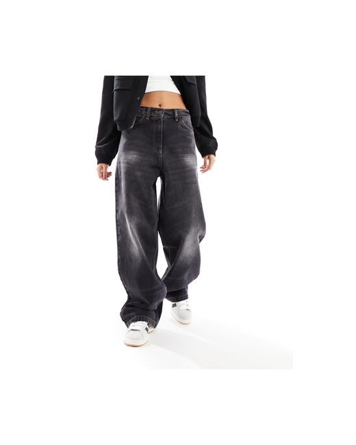 Collusion Black X015 Low Rise baggy Jeans