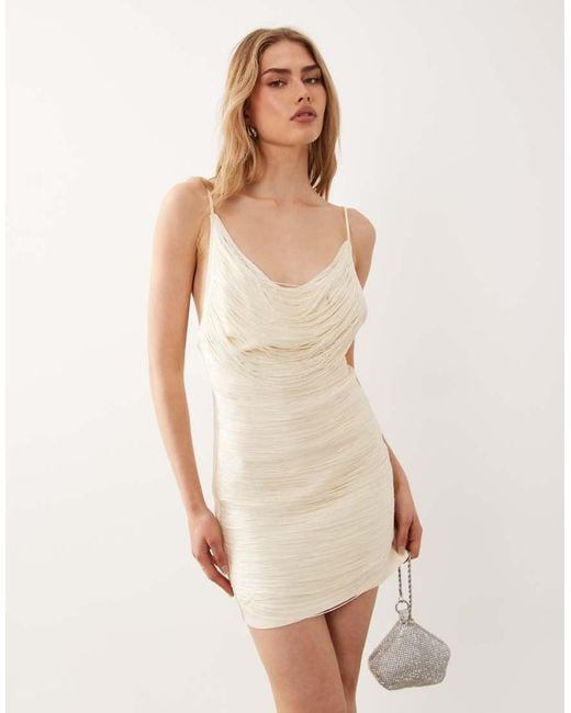 Mango Natural Capsule Tassle Mini Dress