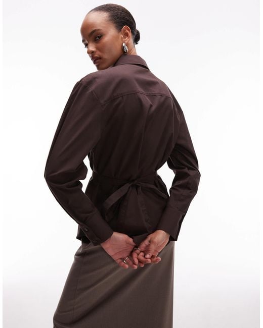 ASOS Black Adjustable Cinched Back Shoulder Pad Shirt