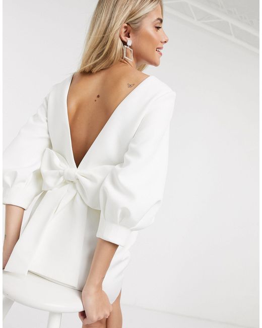 Forever New Bow Back Mini Dress in White | Lyst UK