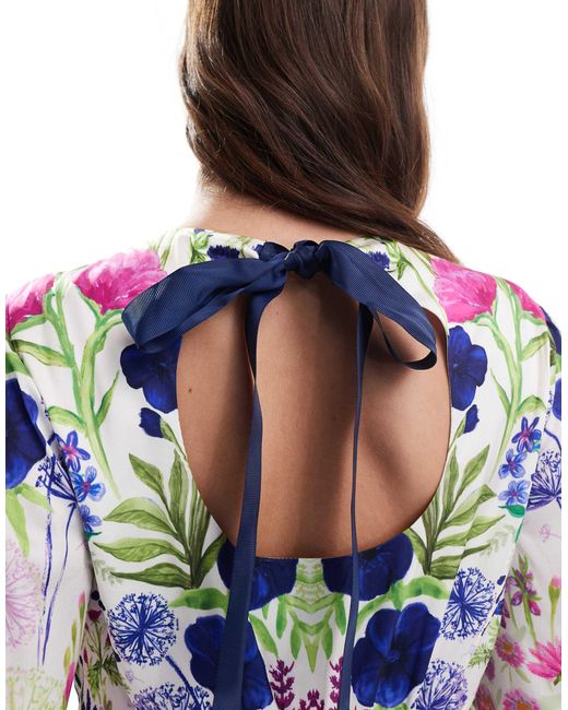 Hope & Ivy White High Neck Maxi Dress With Bow Back