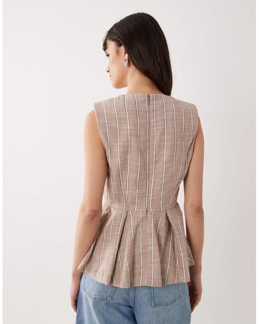 ASOS Blue Tailored Peplum Shell Top