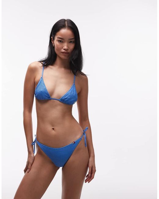 Tommy Hilfiger Blue Resort Crinkle Triangle Bikini