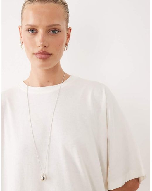 ASOS White Batwing T-shirt Midi Dress