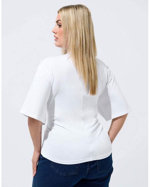Yours Clothing Blue Corset Seam T-Shirt