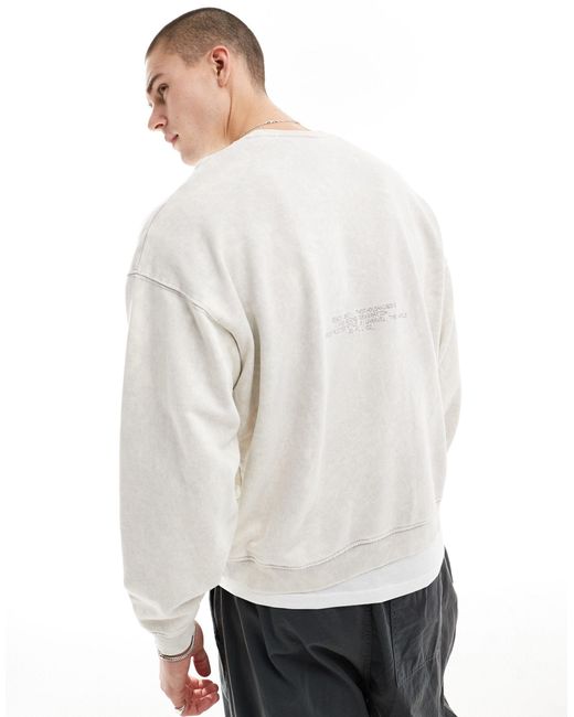Bershka – oversize-sweatshirt in White für Herren