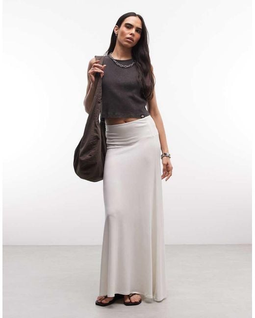 Weekday White Drapey Maxi Skirt