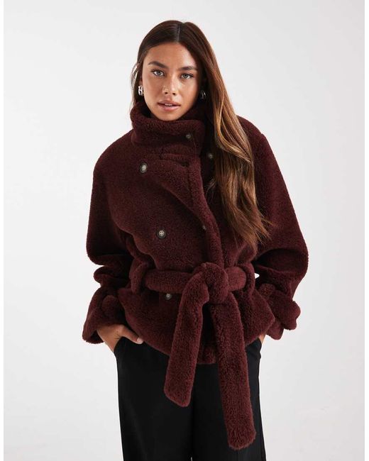 ASOS Red Borg Cropped Trench Coat