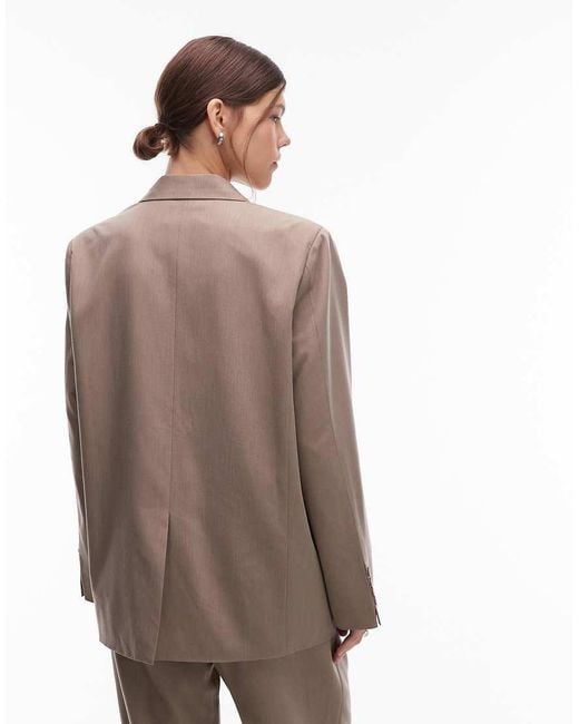 emory park Brown Drop Shoulder Oversized Tailored Blazer