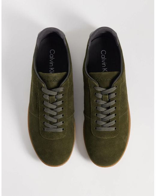 Calvin Klein Green Suede Ballet Trainer