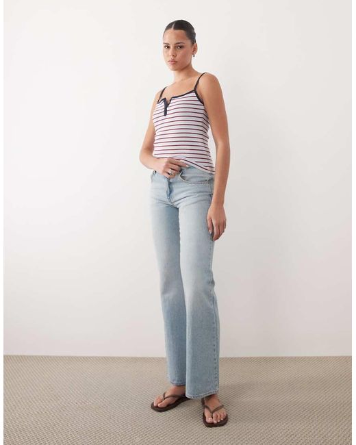 Abercrombie & Fitch White Ribbed Henley Cami