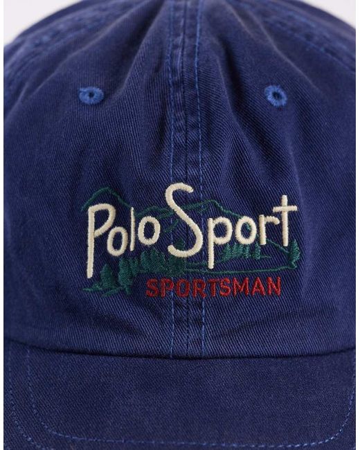 Polo Ralph Lauren Blue Sports Capsule Logo Baseball Cap for men