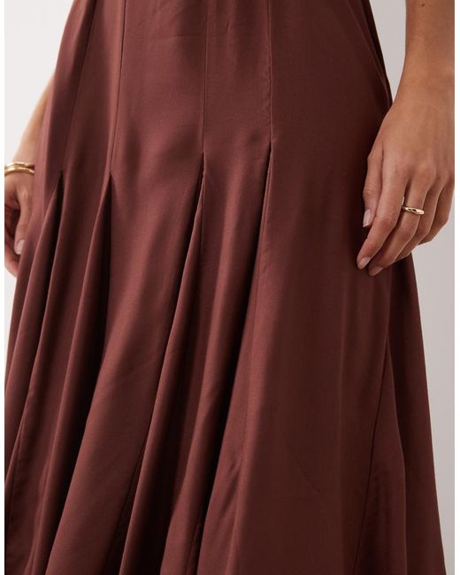 ASOS Brown Racer Maxi Dress With Godets