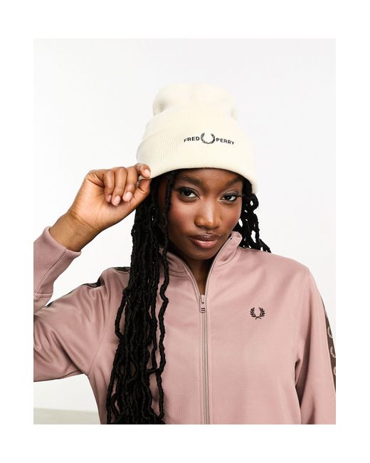 Fred Perry Pink Unisex Logo Beanie