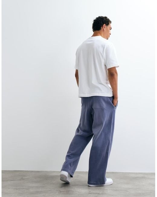 Weekday Blue Wide Leg joggers for men
