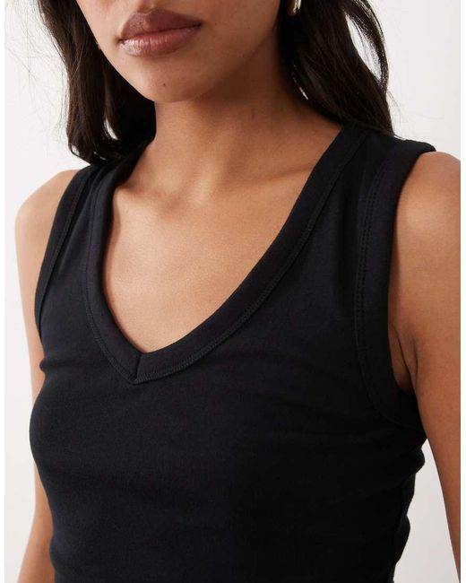 New Look Black V-neck Tank Top