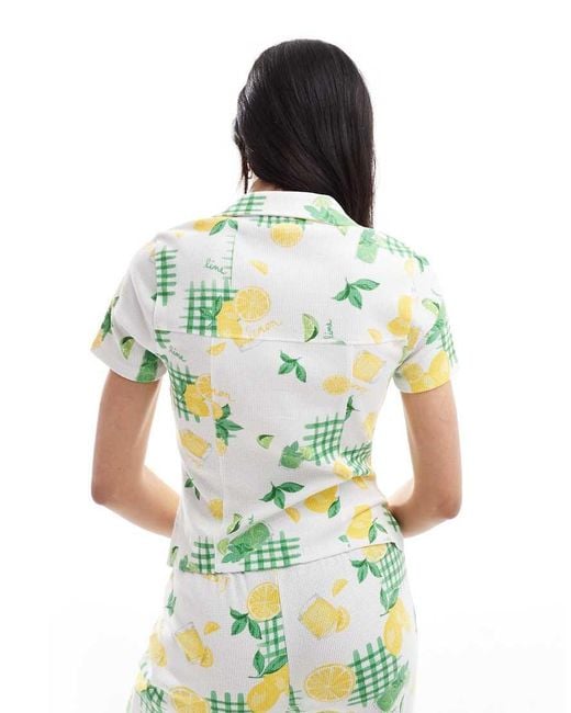 ASOS Multicolor Shrunken Revere Waffle Shirt
