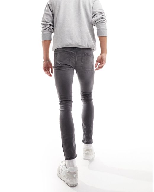 Only & Sons Gray Warp Skinny Jeans for men