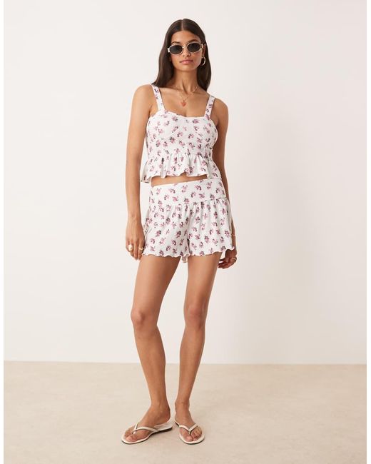 ASOS White Textured Flippy Short