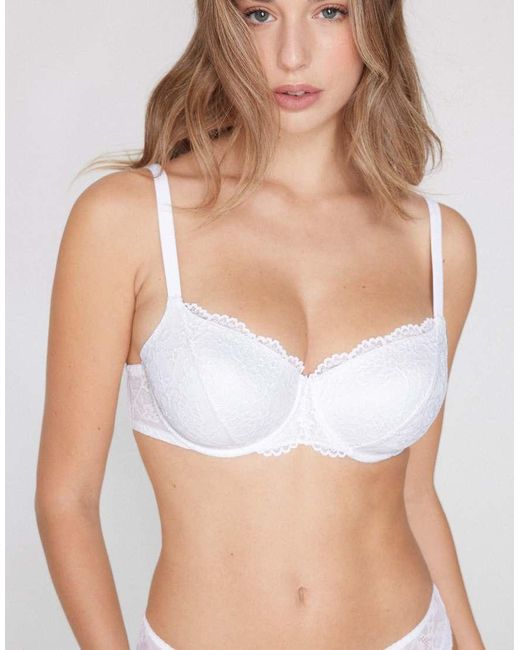 Tezenis White Prague Full Coverage Lace Balconette Bra