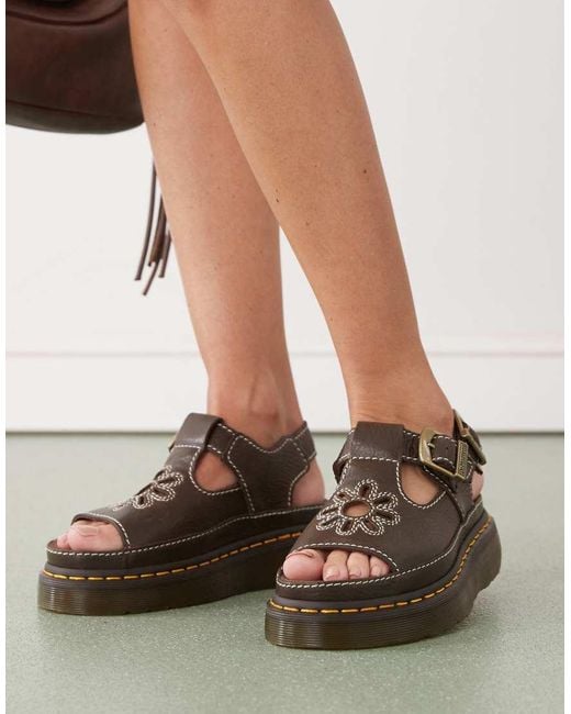 Dr. Martens Brown Dunnet Flower Sandals