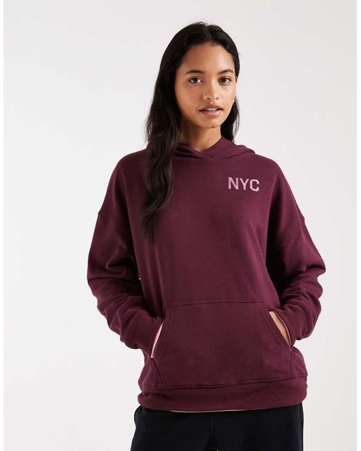 Hollister Red Oversized Brooklyn Graphic Hoodie