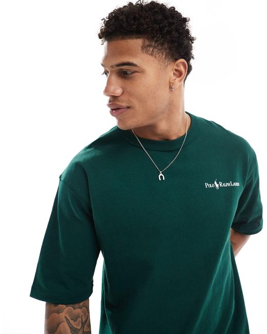T-shirt décontracté épais avec logo manuscrit emblématique - foncé Polo Ralph Lauren pour homme en coloris Green