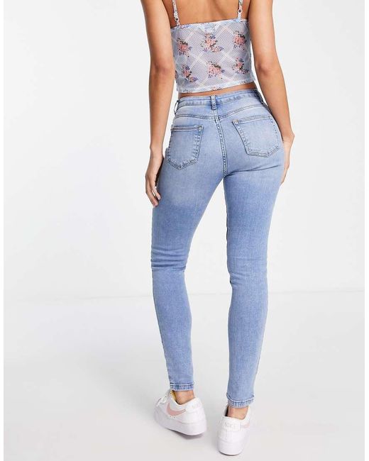Miss Selfridge Blue Low Rise Lizzie Skinny Jean