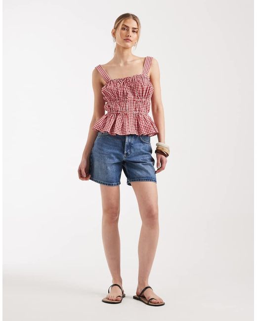 ASOS Red Cami With Ruched Detail And Bows