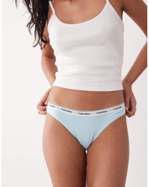 Calvin Klein Blue Icon Logo Thong
