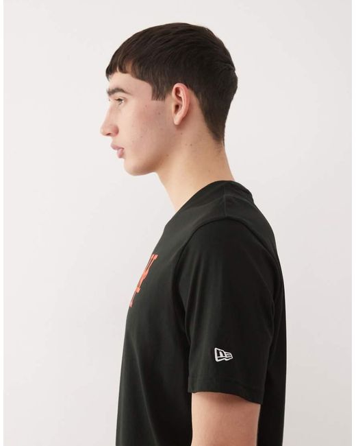 KTZ Black Ny Mets Graphic Regular Fit T-shirt With Back Print for men