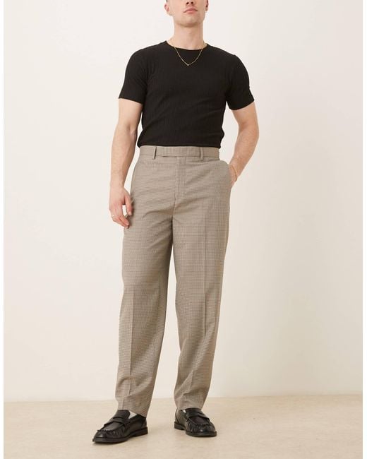 ASOS Natural Smart Oversized Tapered Trousers for men