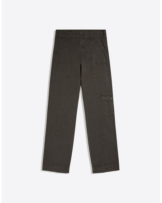 Bershka Black Straight Cargo Trousers