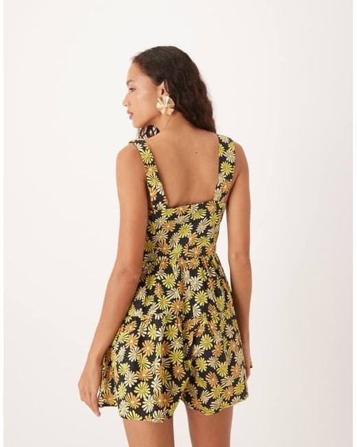 Collective The Label Natural Printed Strappy Playsuit