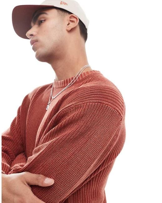 Only & Sons Oversized Gebreide Trui in het Red voor heren