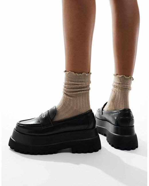 Vero Moda Brown Ribbed Frill Socks