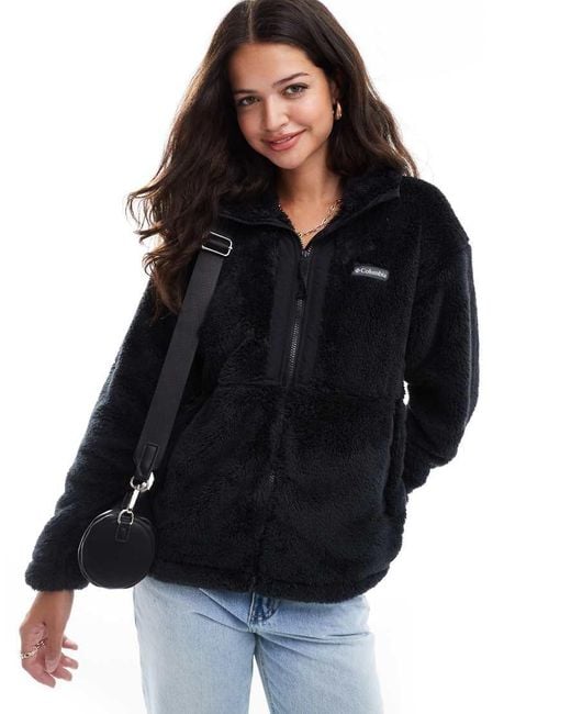 Columbia Black Boundless Discovery Ii Sherpa Full Zip Fleece