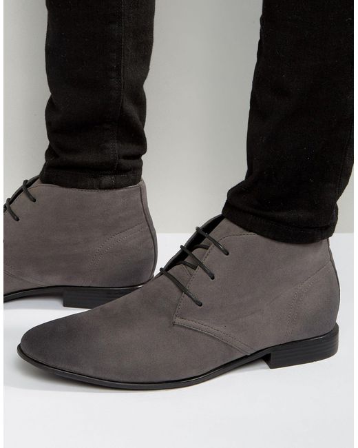 gray suede boots men