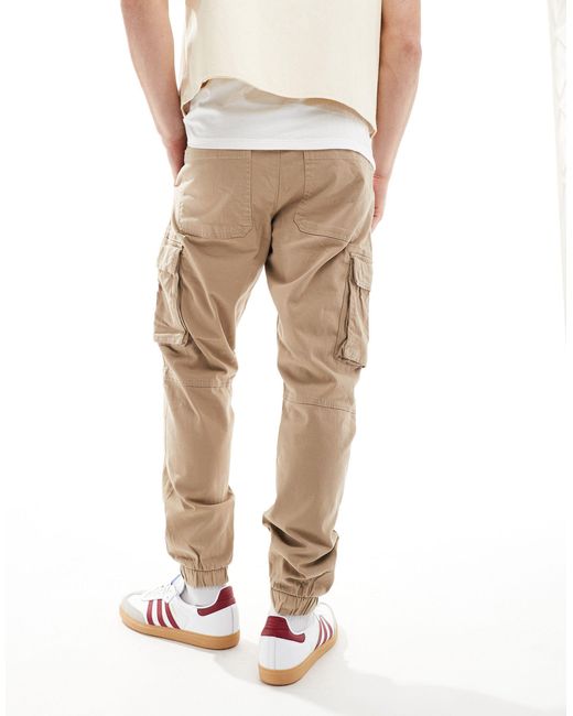 Only & Sons Natural Cuffed Cargo Trousers for men