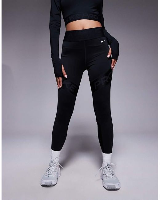 Nike Blue Nike Pro Training Dri-Fit Sculpt High Waisted 7/8 Leggings