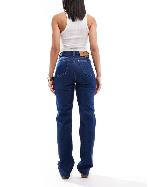 Calvin Klein Blue High Rise Straight Jeans